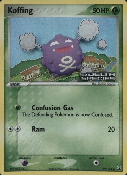 2005 Pokemon EX Delta Species Koffing-Reverse Foil #72 TCG Card