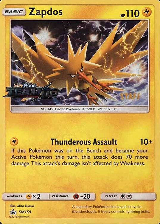 2019 Pokemon SM Black Star Promo Zapdos-Holo #SM159 TCG Card