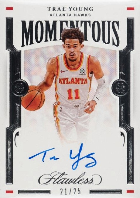 2020 Panini Flawless Momentous Autographs Trae Young #MOMTRA Basketball Card
