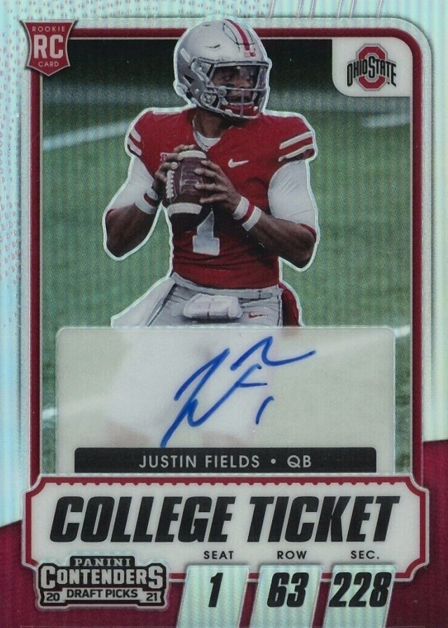 2021 Panini Contenders Draft Picks Justin Fields #104 Football Card