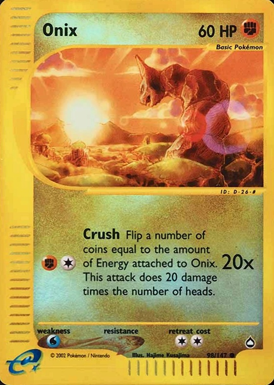 2003 Pokemon Aquapolis Onix-Reverse Foil #98 TCG Card