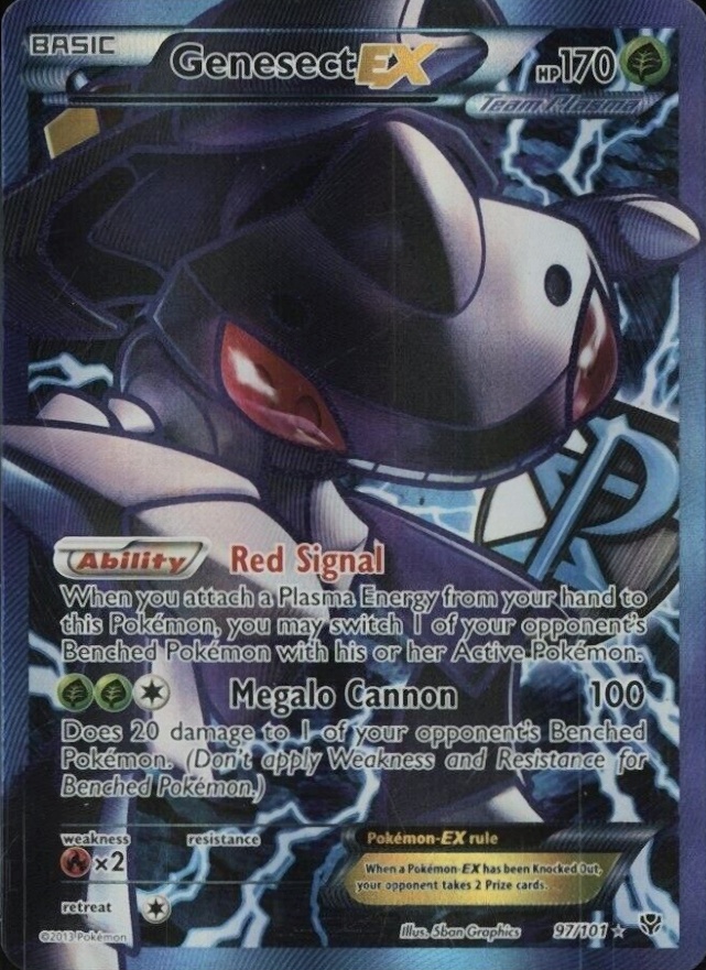 2013 Pokemon Black & White Plasma Blast Full Art/Genesect EX #97 TCG Card