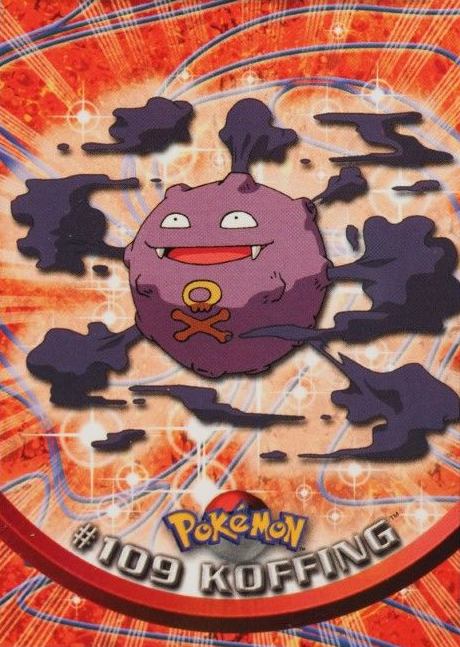 2000 Topps Pokemon TV Animation Series 2 Koffing #109 TCG Card