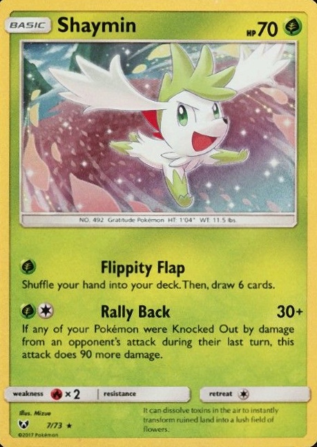 2017 Pokemon Sun & Moon Shining Legends Shaymin-Holo #7 TCG Card