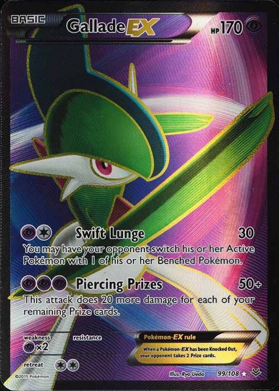 2015 Pokemon XY Roaring Skies Full Art/Gallade EX #99 TCG Card