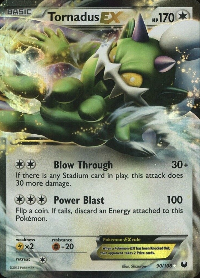 2012 2012 Pokemon Black & White Dark Explorers Tornadus EX #90 TCG Card