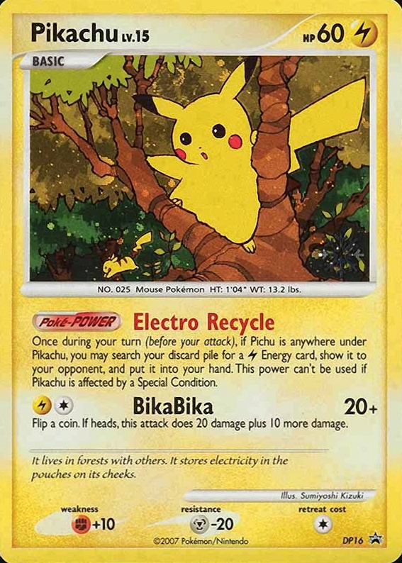 2008 Pokemon Diamond & Pearl Black Star Promo Pikachu-Holo #DP16 TCG Card