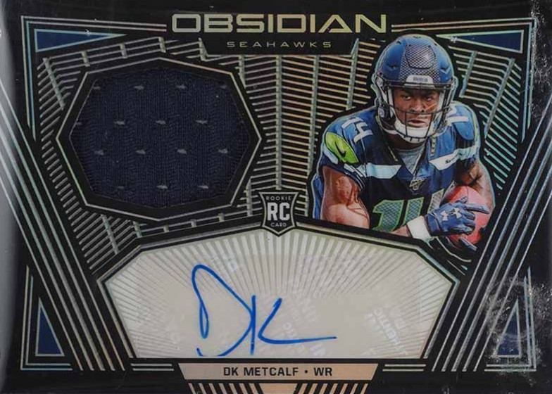 2019 Panini Obsidian Rookie Jersey Autograph DK Metcalf #DKM Football Card