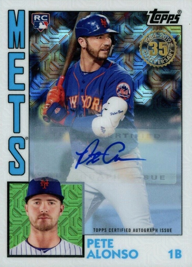 2019 Topps Silver Pack 1984 Chrome Promo Autographs Pete Alonso #24 Baseball Card