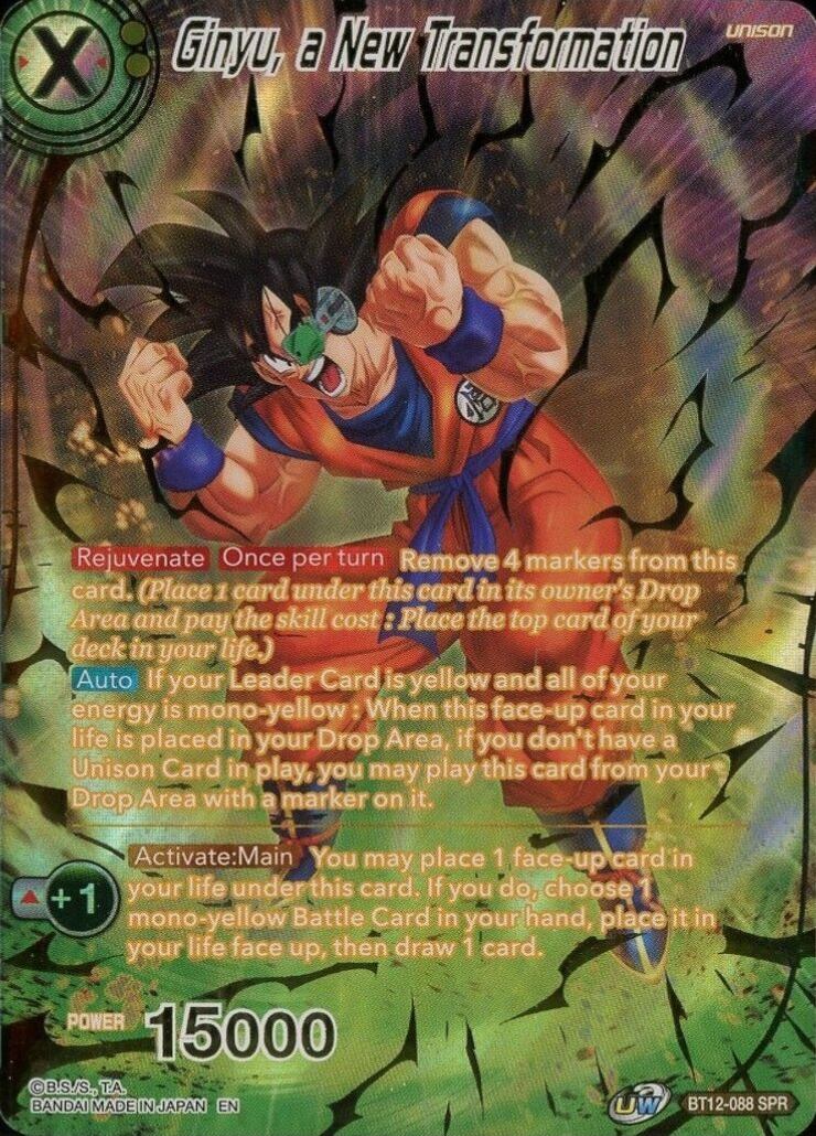 2021 Dragon Ball Super Series 12 Vicious Rejuvenation Ginyu, A New Transformation #BT12-088 TCG Card