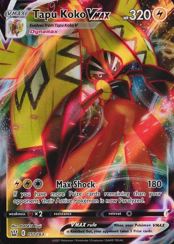 2021 Pokemon Sword & Shield Battle Styles Full Art/Tapu Koko Vmax #051 TCG Card