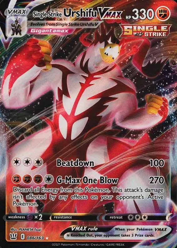 2021 Pokemon Sword & Shield Battle Styles Full Art/Single Strike Urshifu Vmax #086 TCG Card