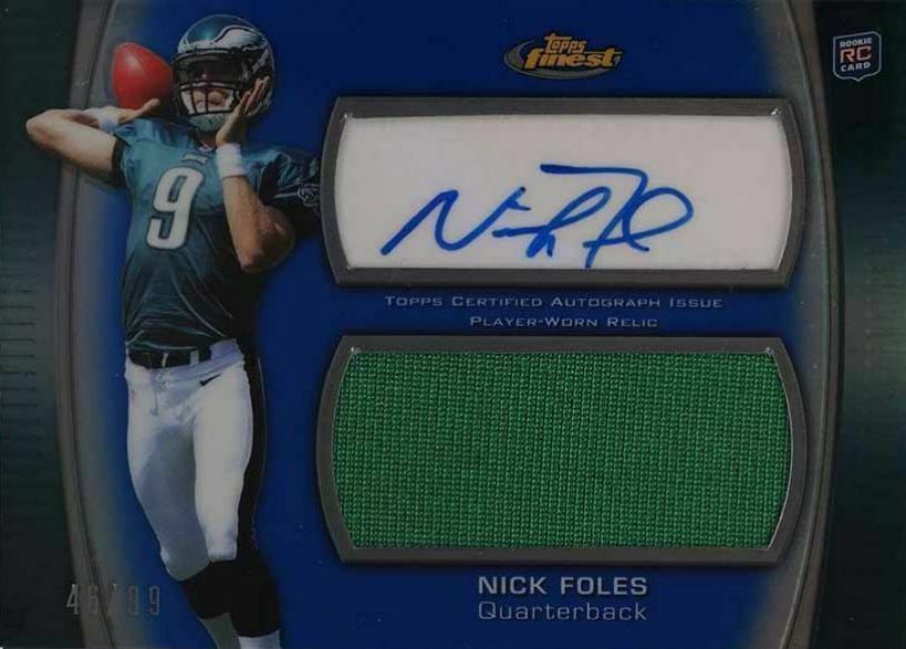 2012 Finest Autograph Jumbo Relic Nick Foles #AJRNF Football Card