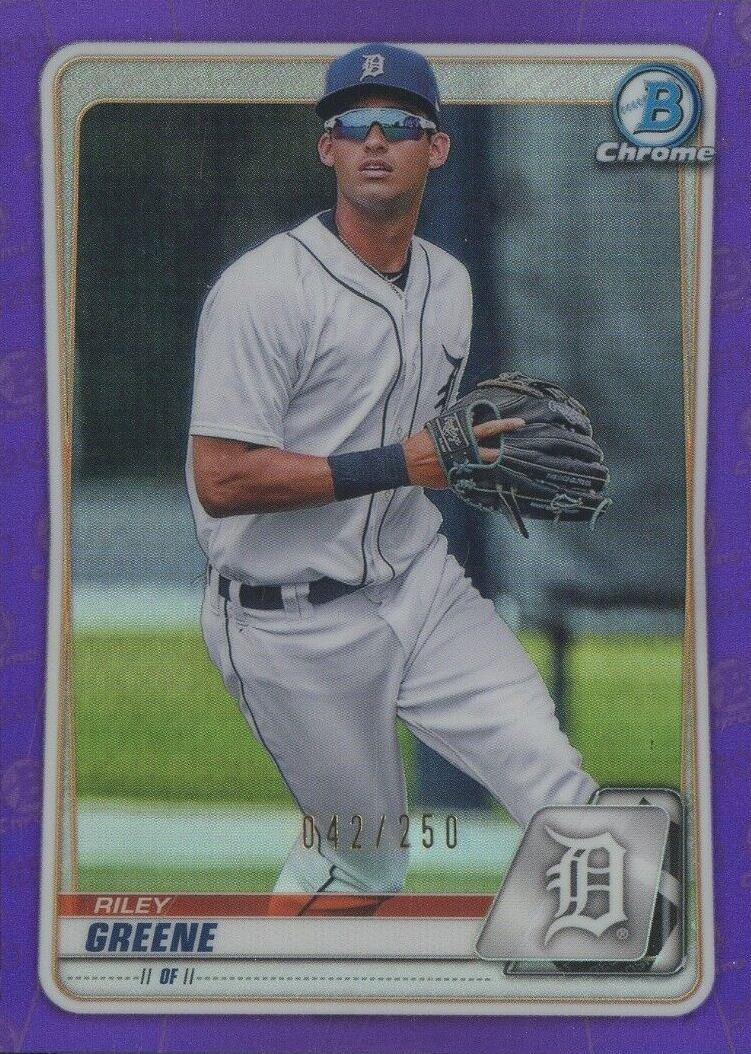 2020 Bowman Draft Riley Greene #BD180 Baseball Card