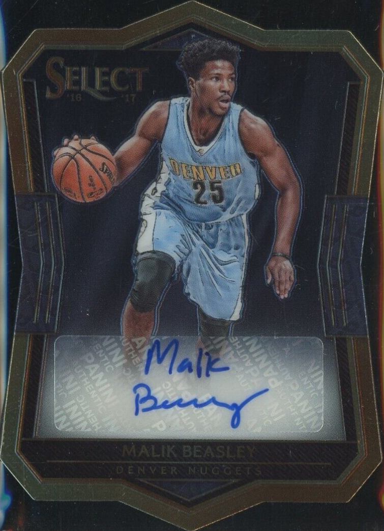 2016 Panini Select Die-Cut Rookie Autograph Malik Beasley #15 Basketball Card