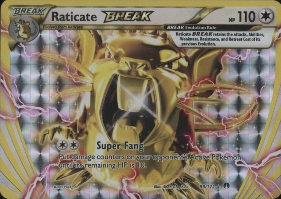 2016 Pokemon XY Breakpoint Raticate Break #89 TCG Card