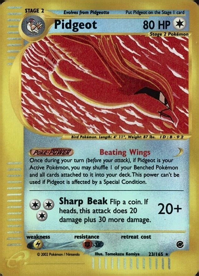 2002 Pokemon Expedition Pidgeot-Reverse Foil #23 TCG Card