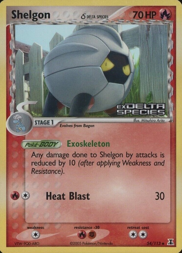 2005 Pokemon EX Delta Species Shelgon-Reverse Foil #54 TCG Card