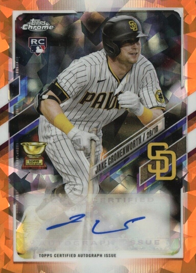 2021 Topps Chrome Update Sapphire Edition Rookie Autographs Jake Cronenworth #JC Baseball Card