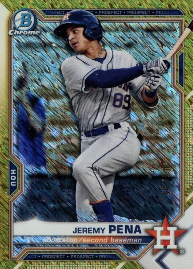 2021 Bowman Chrome Prospects Jeremy Pena #BCP190 Baseball Card