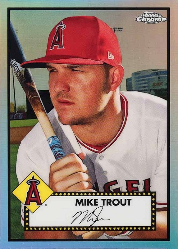 2021 Topps Chrome Platinum Anniversary Mike Trout #156 Baseball Card