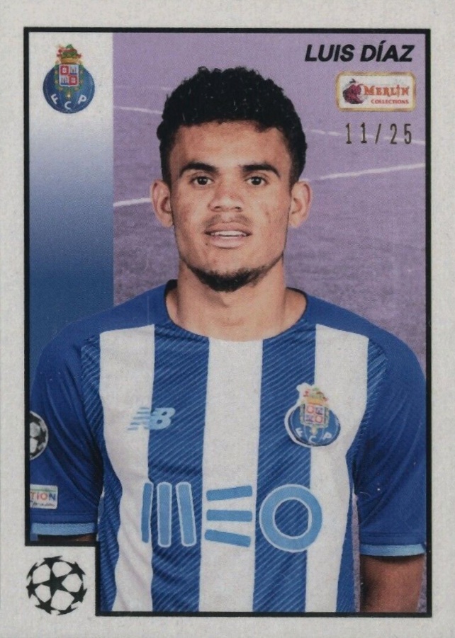 2021 Topps Merlin Heritage '97 UEFA Champions League Luis Diaz #100 Soccer Card