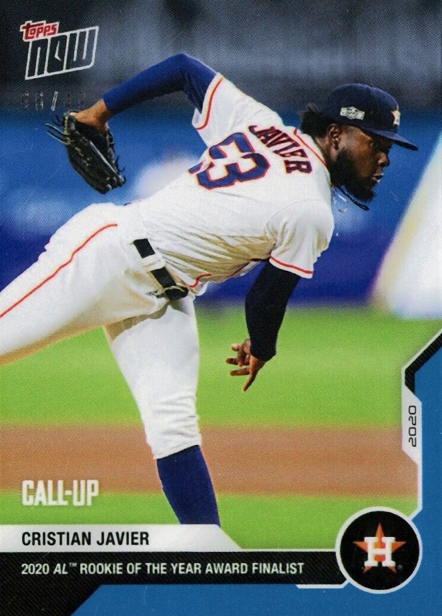 2020 Topps Now Off-Season Cristian Javier #OS01 Baseball Card