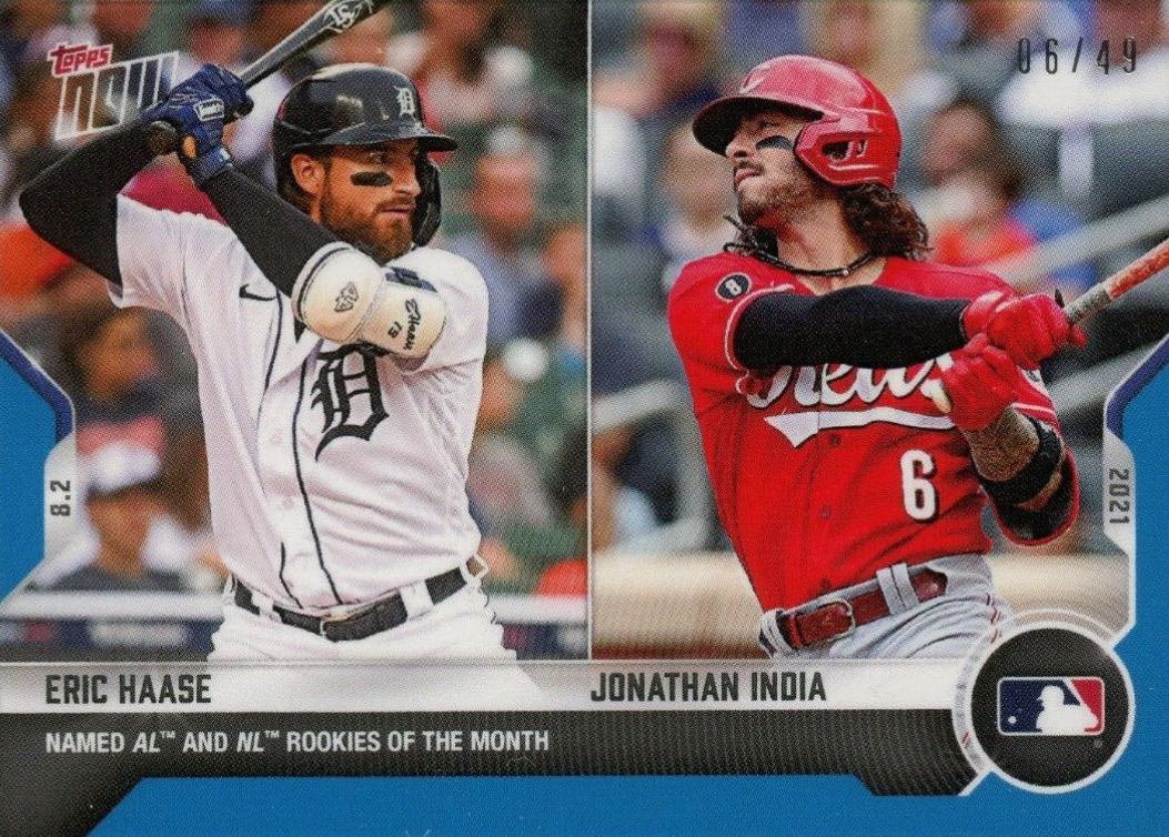 2021 Topps Now Eric Haase/Jonathan India #606 Baseball Card