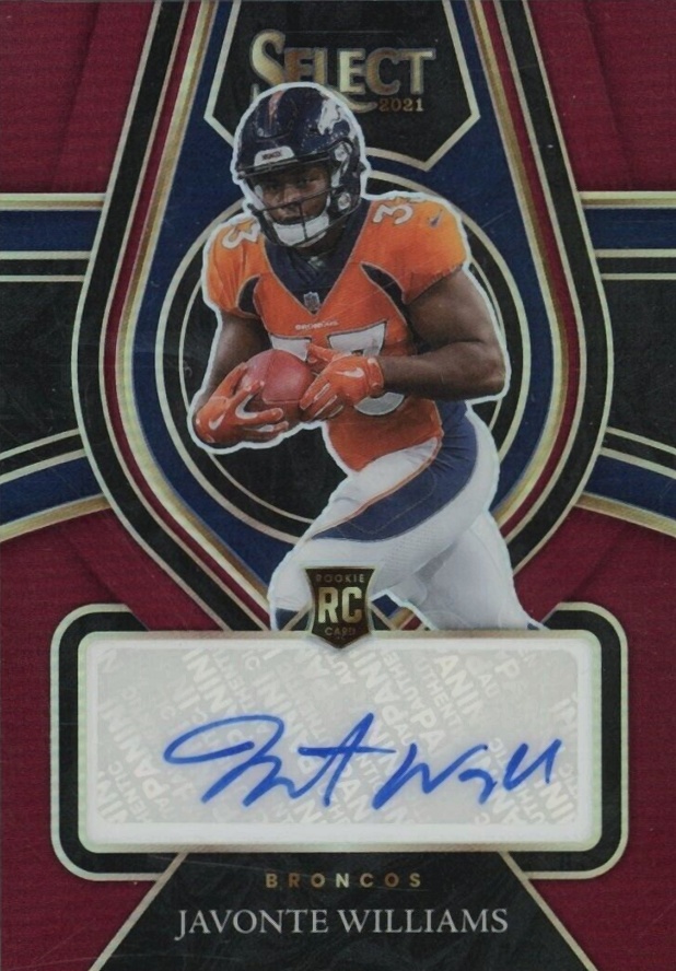 2021 Panini Select Rookie Signatures Javonte Williams #RSJWI Football Card