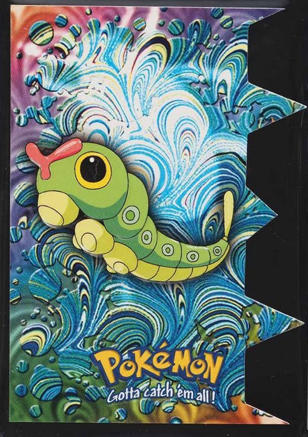 2000 Topps Pokemon TV Animation Die-Cut Embossed Caterpie #EV1 TCG Card