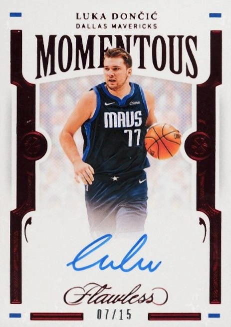 2020 Panini Flawless Momentous Autographs Luka Doncic #MOMLUK Basketball Card