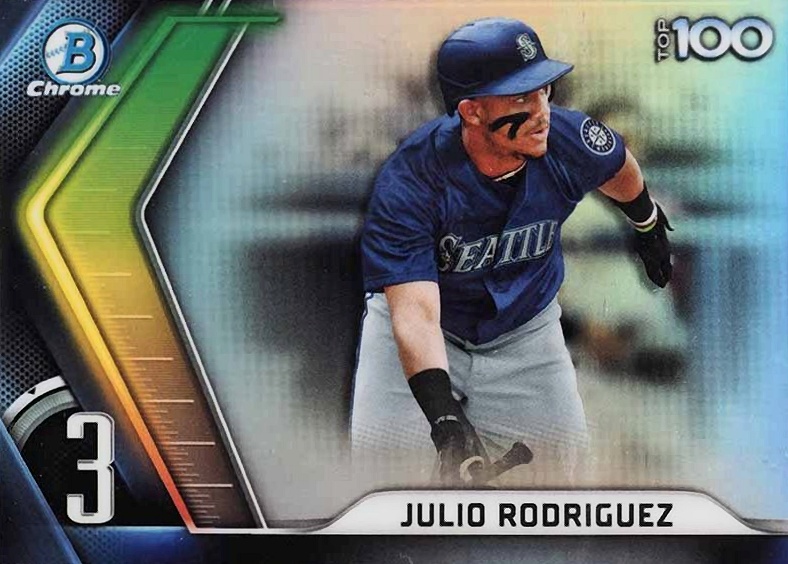 2022 Bowman Chrome Scouts' Top 100 Julio Rodriguez #BTP3 Baseball Card