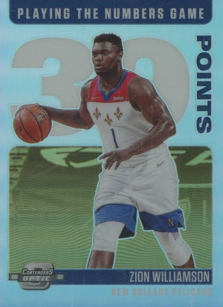 2020 Panini Contenders Optic Playing the Numbers Game Zion Williamson #15 Basketball Card