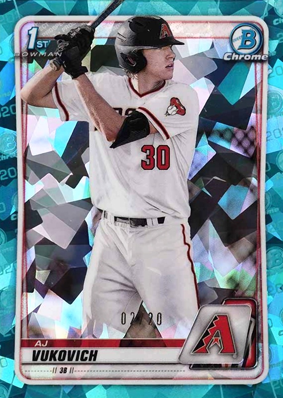 2020 Bowman Draft Chrome Sapphire Edition AJ Vukovich #BD150 Baseball Card