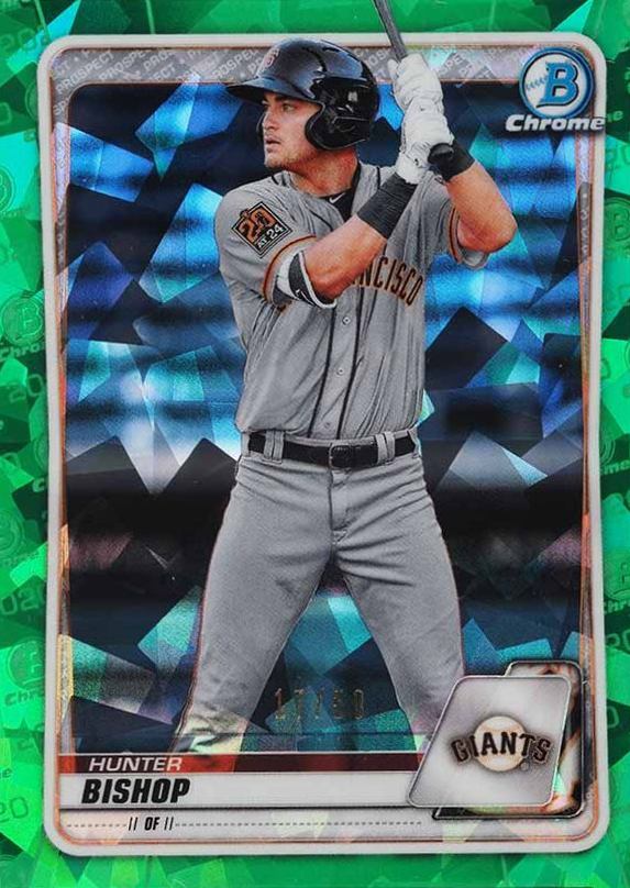 2020 Bowman Draft Chrome Sapphire Edition Hunter Bishop #BD200 Baseball Card