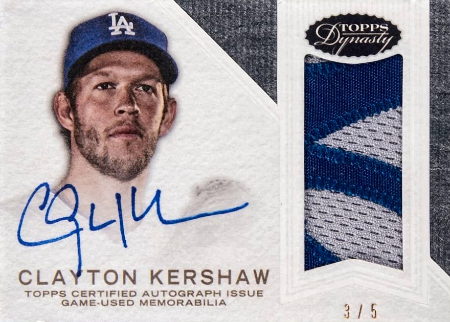 2016 Topps Dynasty Autograph Patches Clayton Kershaw #APCK1 Baseball Card