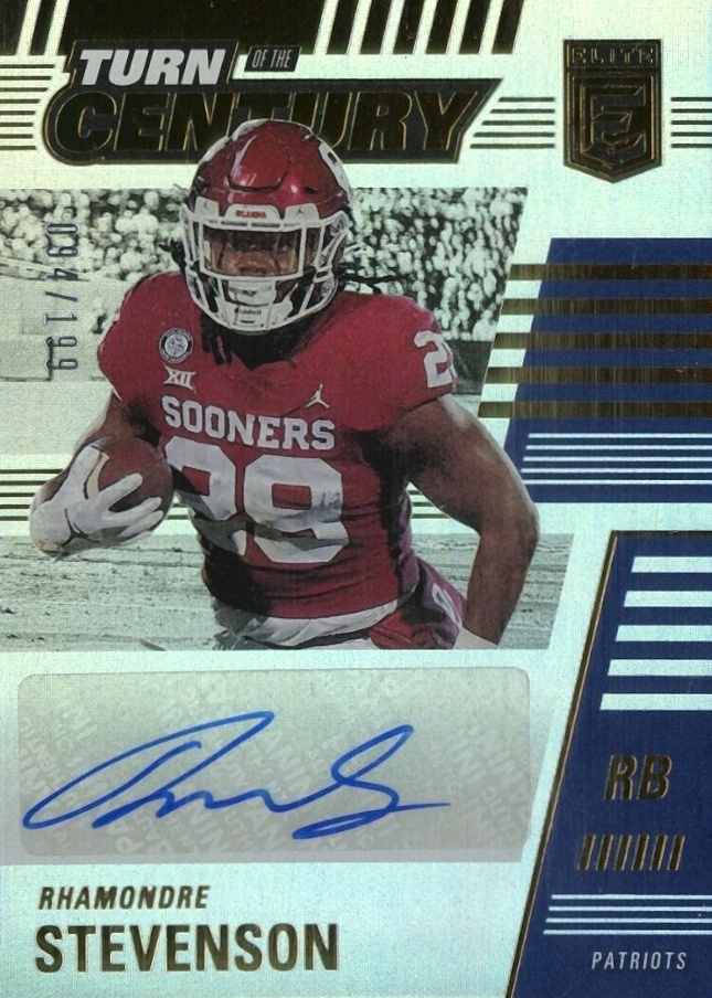 2021 Panini Donruss Elite Turn of the Century Autographs Rhamondre Stevenson #RST Football Card