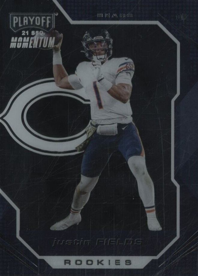 2021 Panini Chronicles Playoff Momentum Rookies Justin Fields #PMR8 Football Card