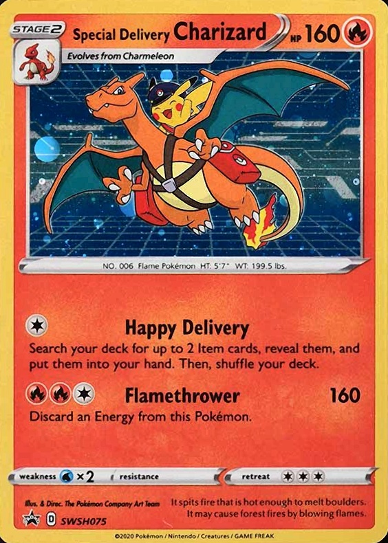 2022 Pokemon Sword & Shield Black Star Promo Special Delivery Charizard-Holo #075 TCG Card