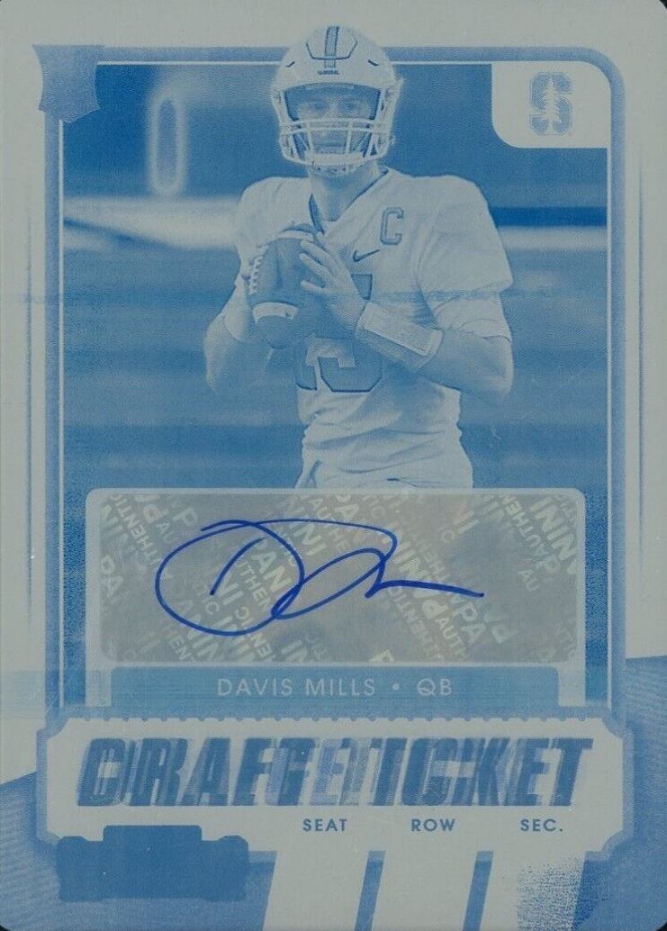 2021 Panini Contenders Draft Picks Davis Mills #308 Football Card