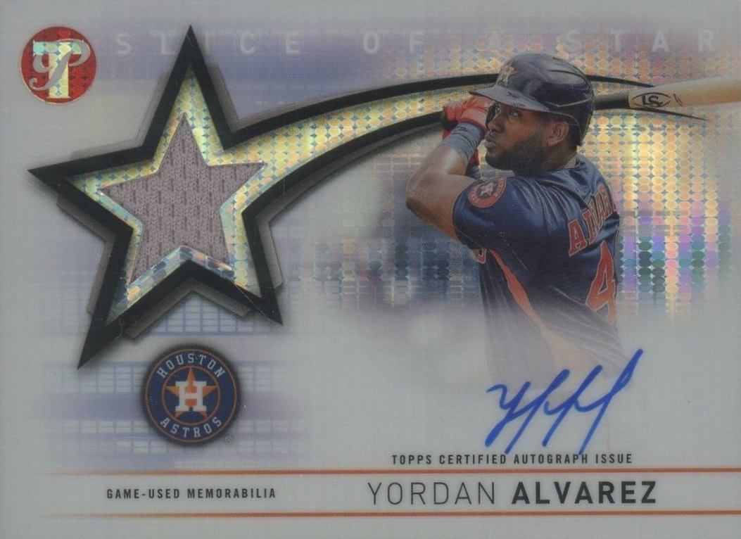 2022 Topps Pristine Slice of A Star Autograph Relics Yordan Alvarez #SSARYA Baseball Card