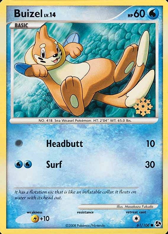 2008 Pokemon Diamond & Pearl Great Encounters Buizel #61 TCG Card