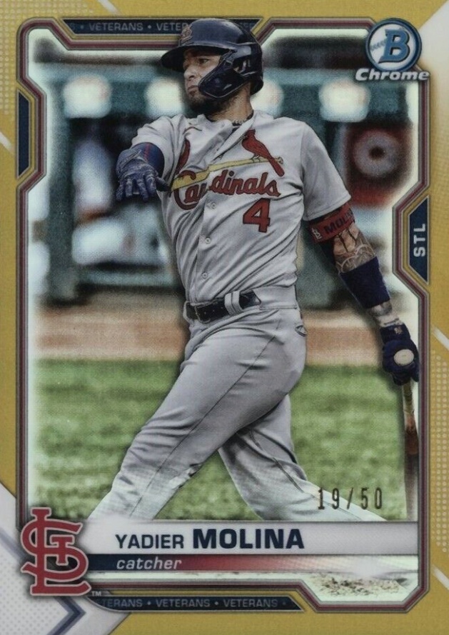 2021 Bowman Chrome Yadier Molina #99 Baseball Card