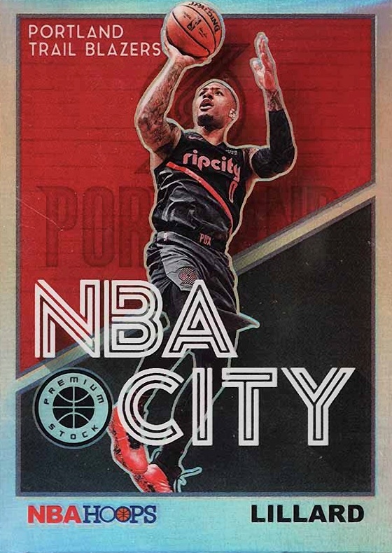 2019 Hoops Premium Stock NBA City Damian Lillard #6 Basketball Card