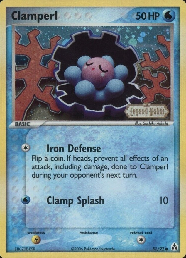 2006 Pokemon EX Legend Maker Clamperl-Reverse Foil #51 TCG Card