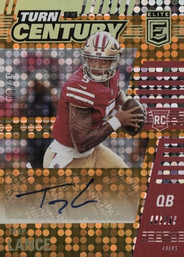 2021 Panini Chronicles Elite Turn of the Century Autographs Trey Lance #TOCTLA Football Card