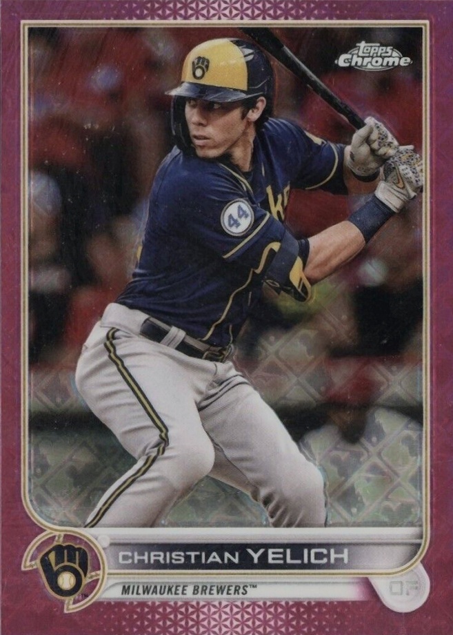 2022 Topps Chrome Logofractor Edition Christian Yelich #106 Baseball Card