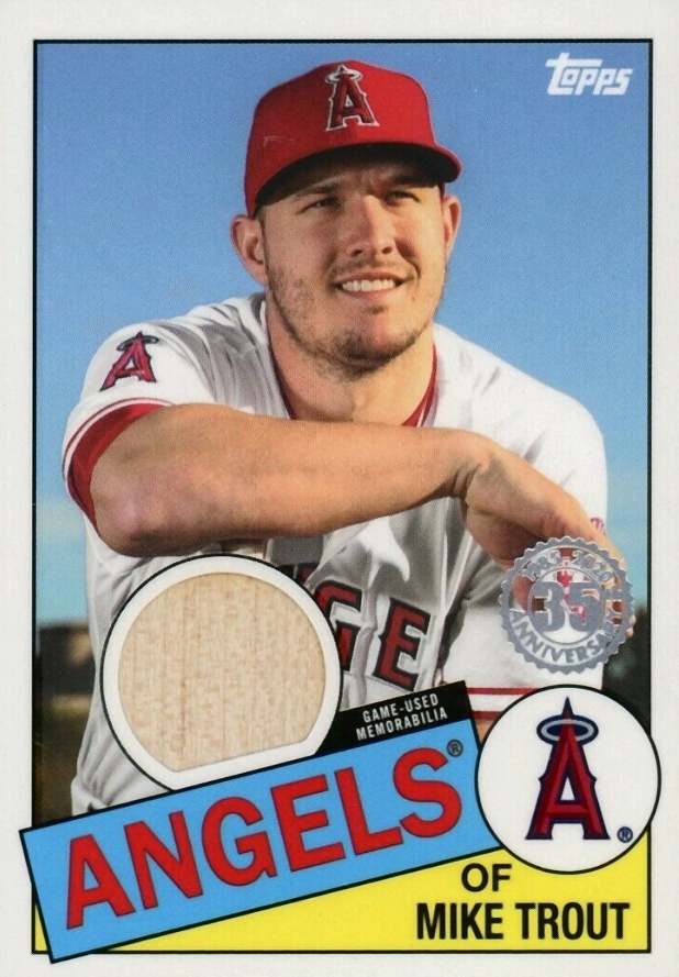 2020 Topps 1985 Topps Baseball Relics Mike Trout #85RMT Baseball Card