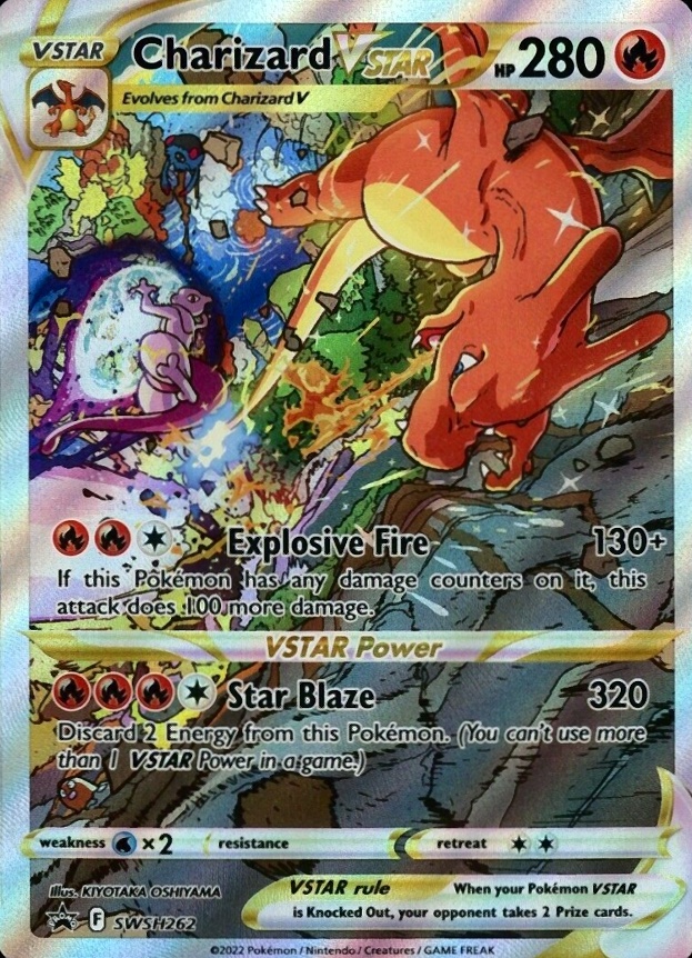 2022 Pokemon Sword & Shield Black Star Promo Full Art/Charizard Vstar #262 TCG Card