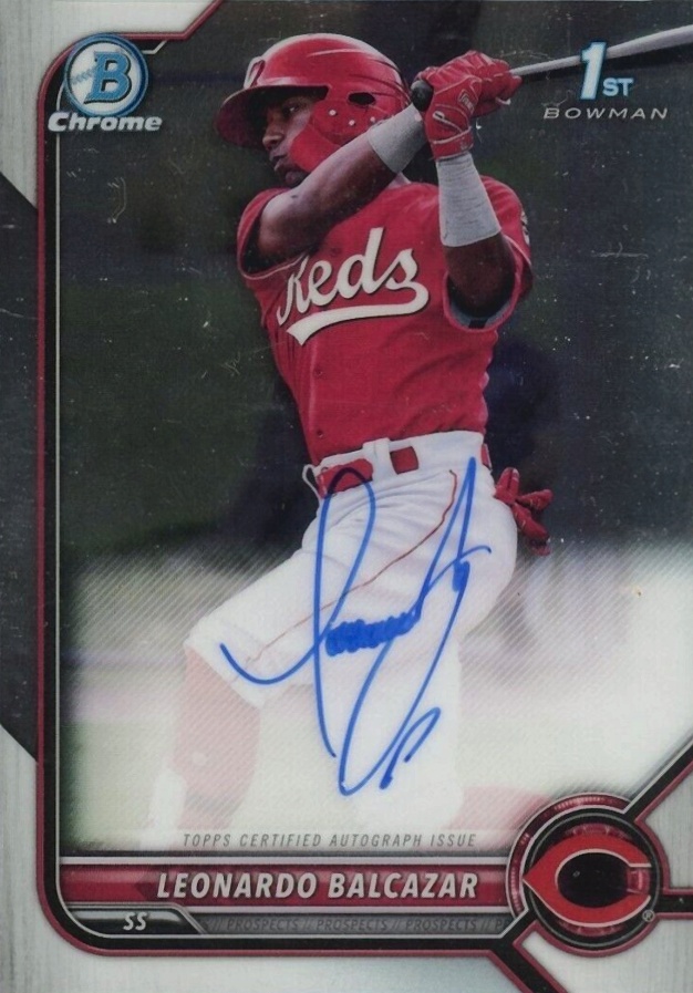 2022 Bowman Chrome Prospect Autographs Leonardo Balcazar #CPALB Baseball Card